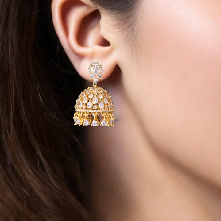 Golden Camila Zirconia Jhumkis