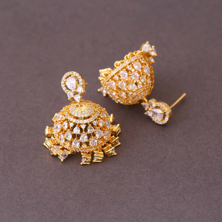 Golden Camila Zirconia Jhumkis