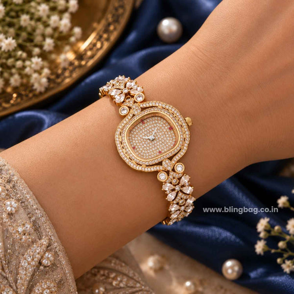 Golden Camilarose Zirconia Watch