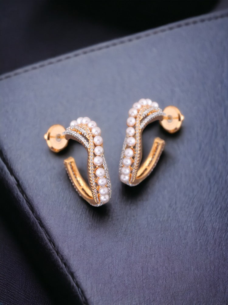 Golden Caroline Zirconia Hoops