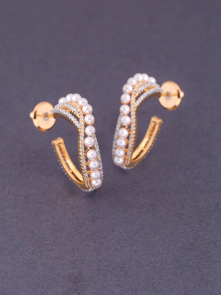 Golden Caroline Zirconia Hoops