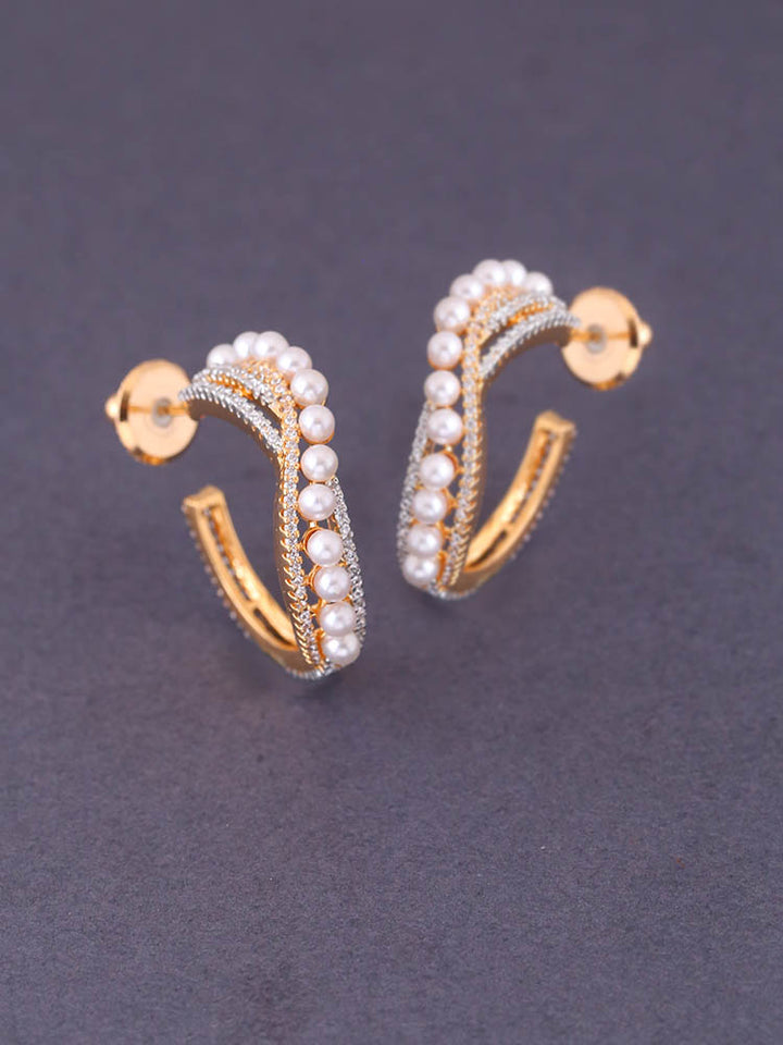 Golden Caroline Zirconia Hoops