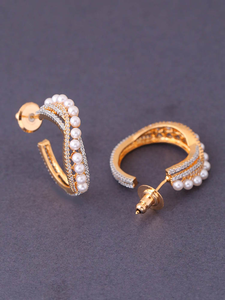 Golden Caroline Zirconia Hoops