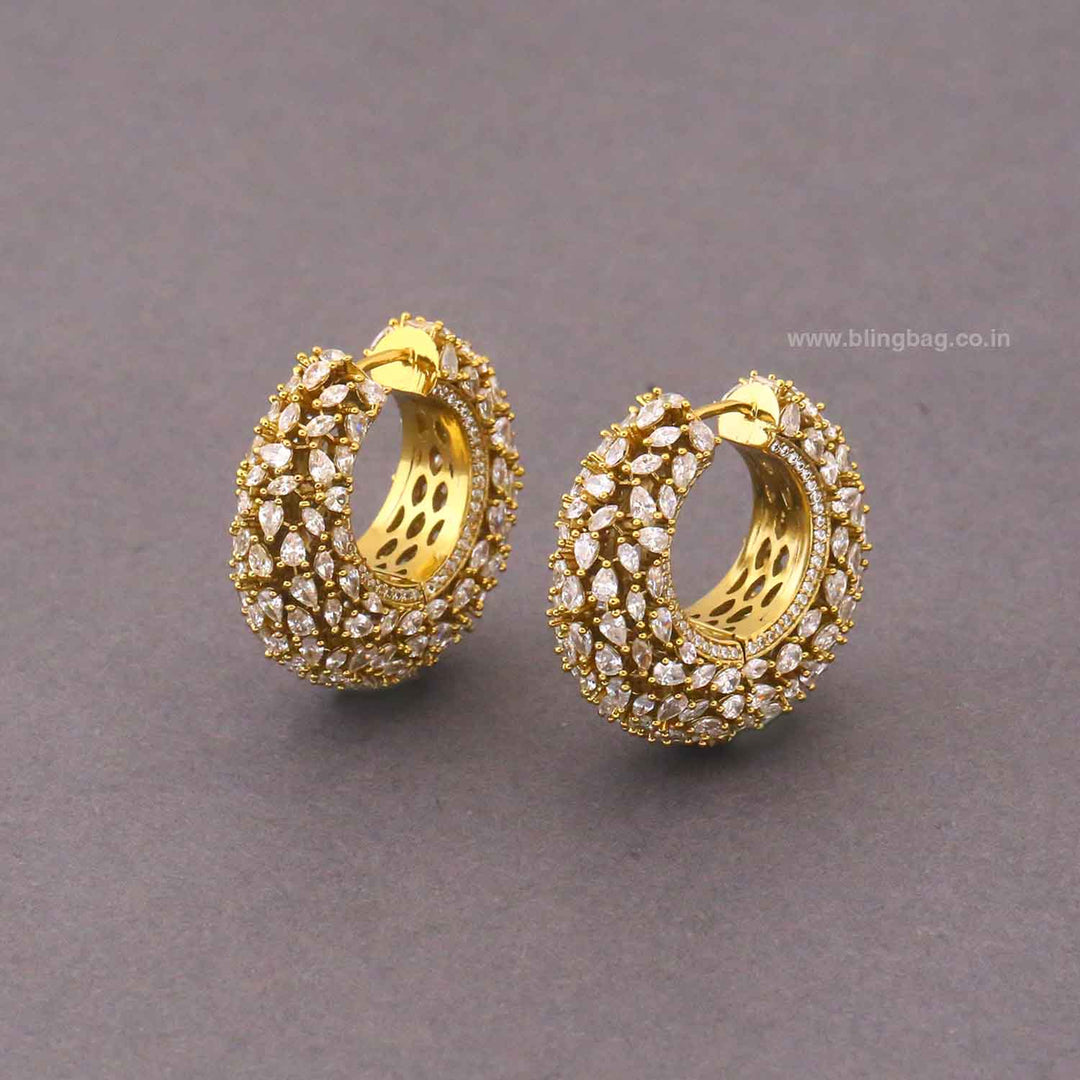 Golden Catheri Zirconia Hoops