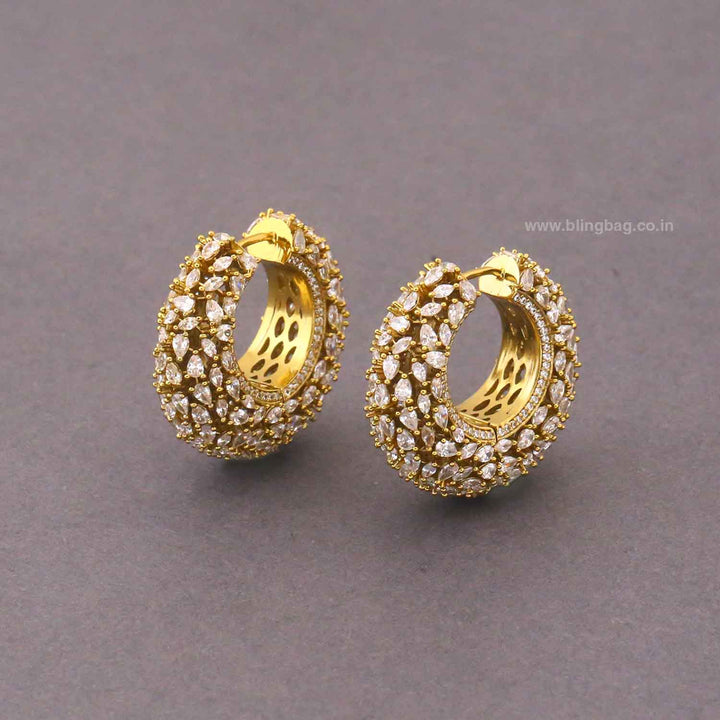 Golden Catheri Zirconia Hoops