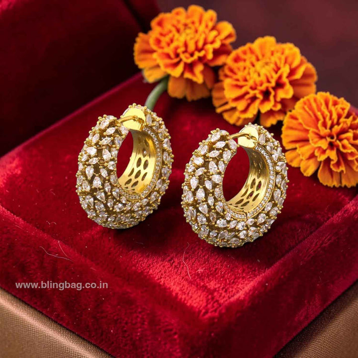 Golden Catheri Zirconia Hoops