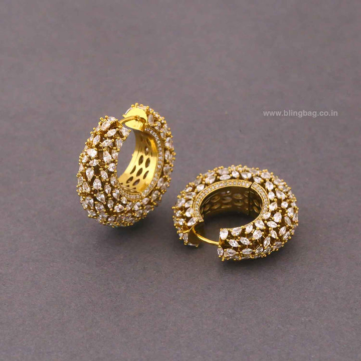 Golden Catheri Zirconia Hoops