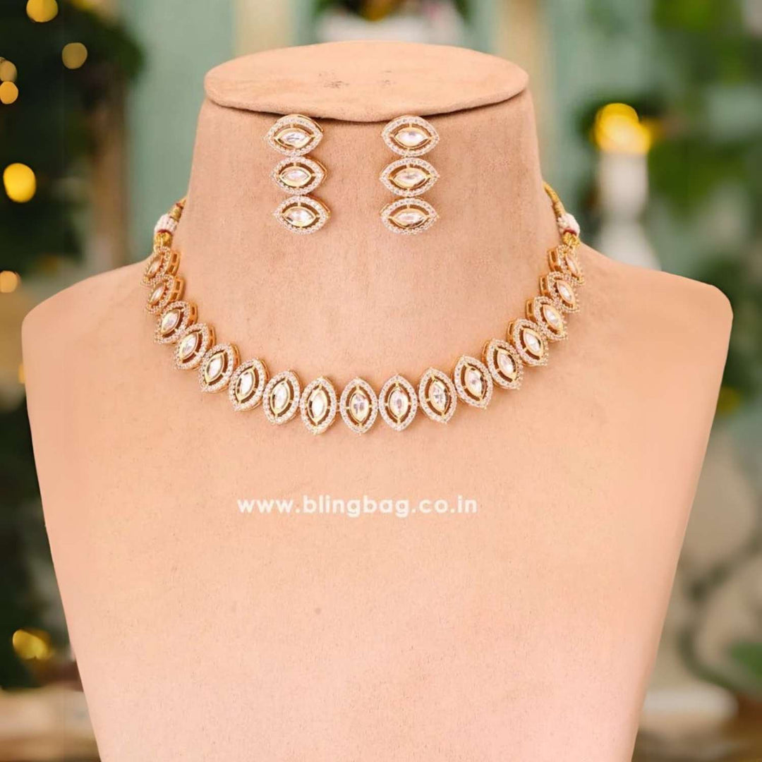 Golden Cecil Zirconia Jewellery Set