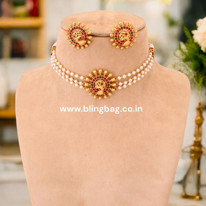 Golden Chaithra Antique Jewellery Set- New Arrival
