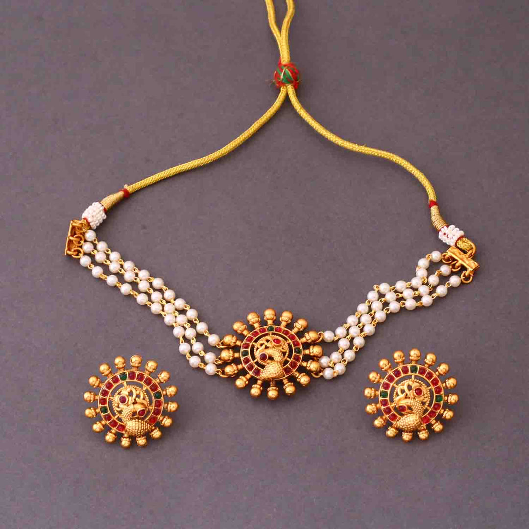 Golden Chaithra Antique Jewellery Set- New Arrival