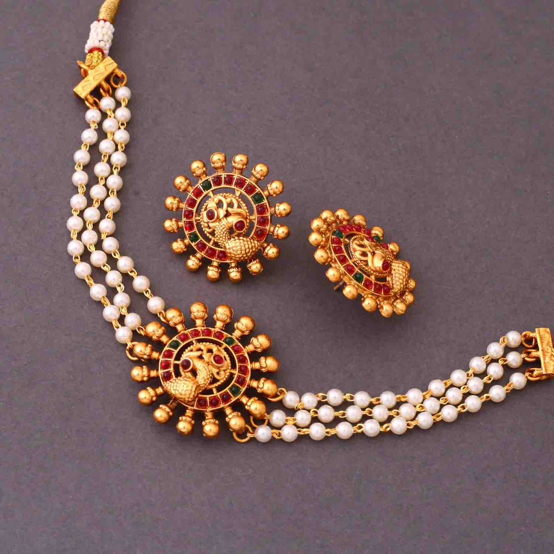Golden Chaithra Antique Jewellery Set- New Arrival