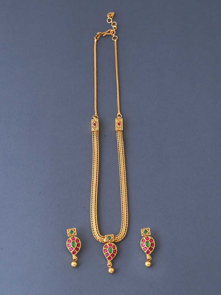 Golden Chandra Antique Jewellery Set