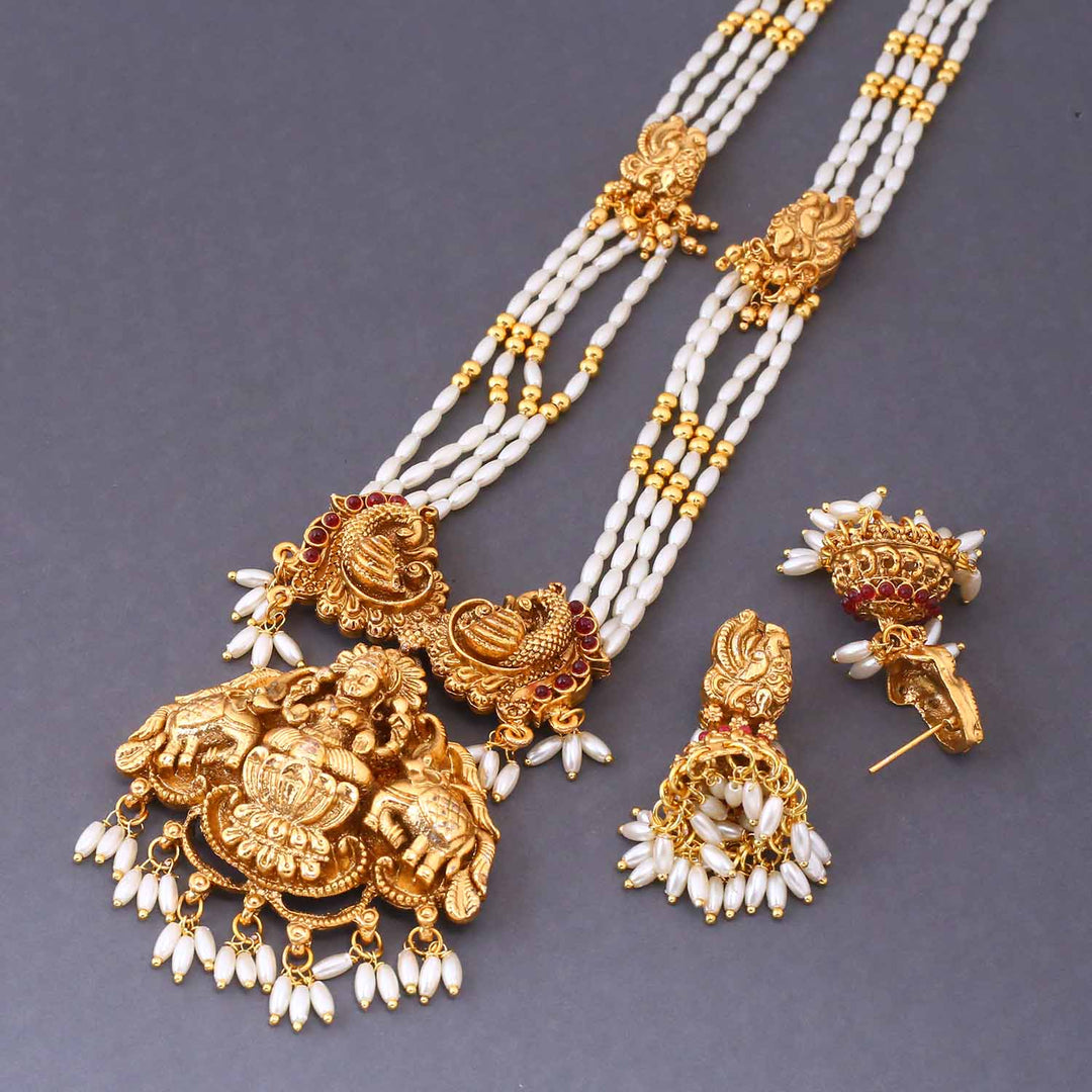 Golden Chandrakanta Temple Jewellery Set- New Arrival