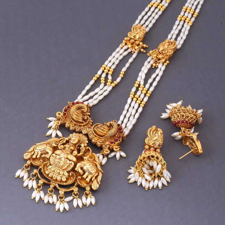 Golden Chandrakanta Temple Jewellery Set- New Arrival