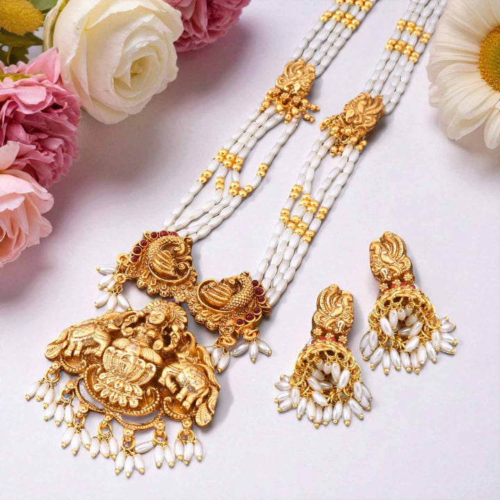 Golden Chandrakanta Temple Jewellery Set- New Arrival