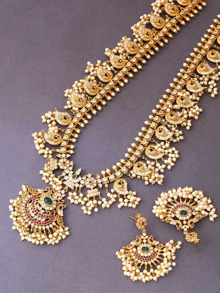 Golden Charu Antique Jewellery Set - New Arrival