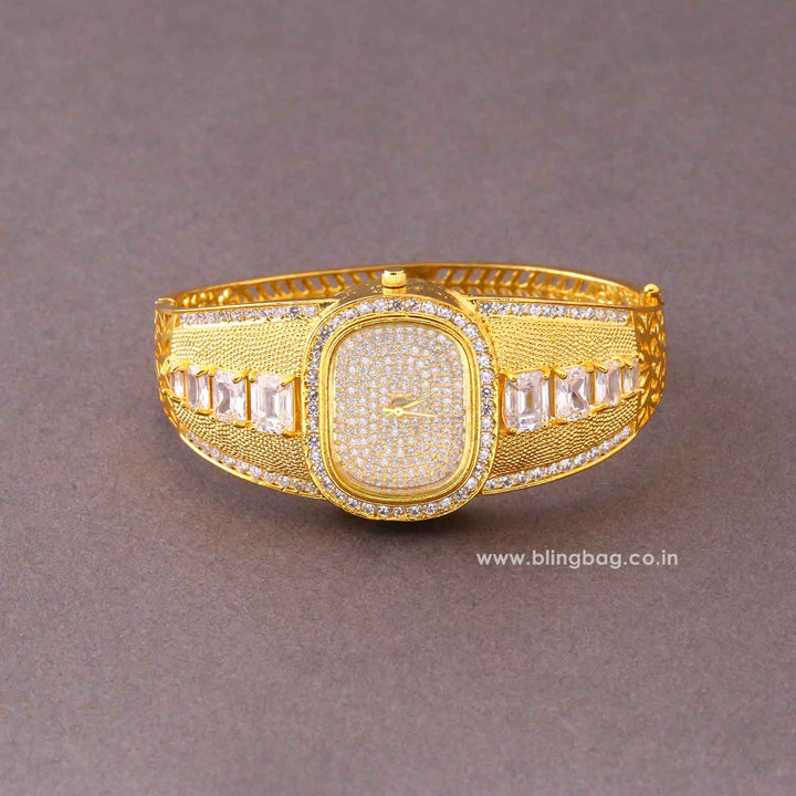 Golden Clairelyn Zirconia Watch