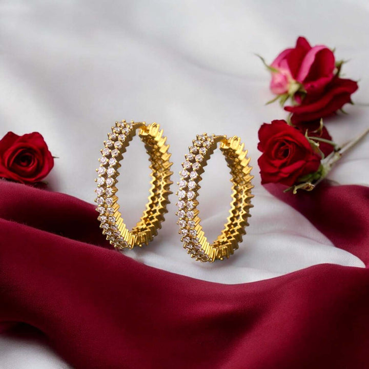 Golden Cleo Zirconia Hoops