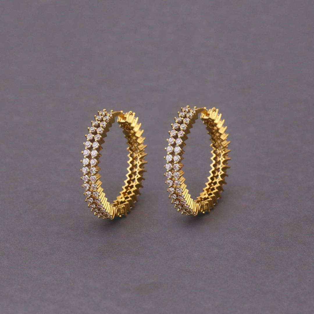Golden Cleo Zirconia Hoops