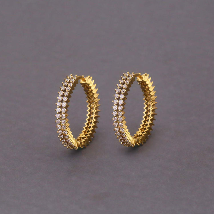 Golden Cleo Zirconia Hoops