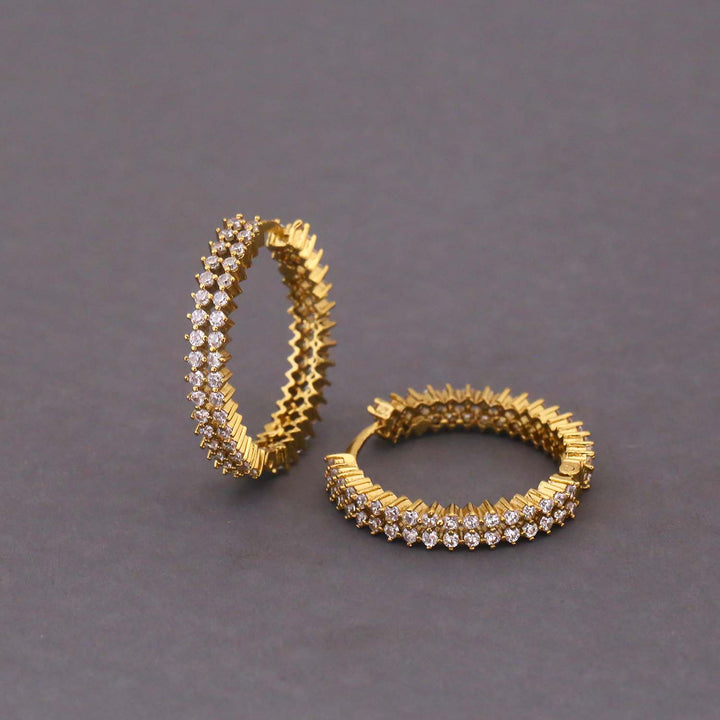 Golden Cleo Zirconia Hoops