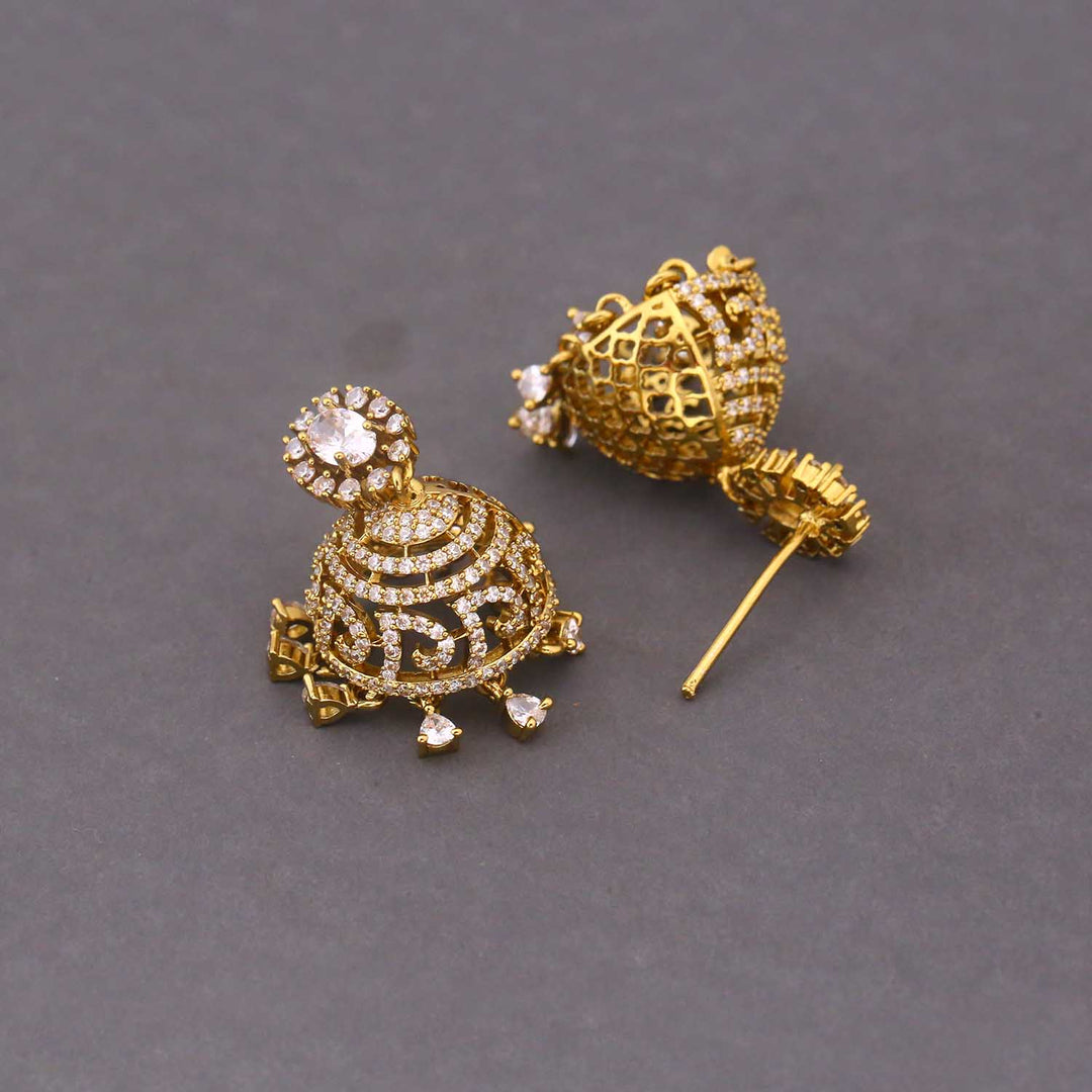 Golden Connie Zirconia Jhumkis