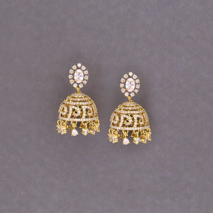Golden Connie Zirconia Jhumkis