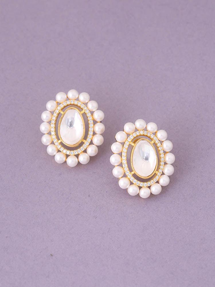 Golden Constance Zirconia Studs
