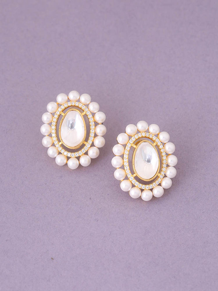 Golden Constance Zirconia Studs