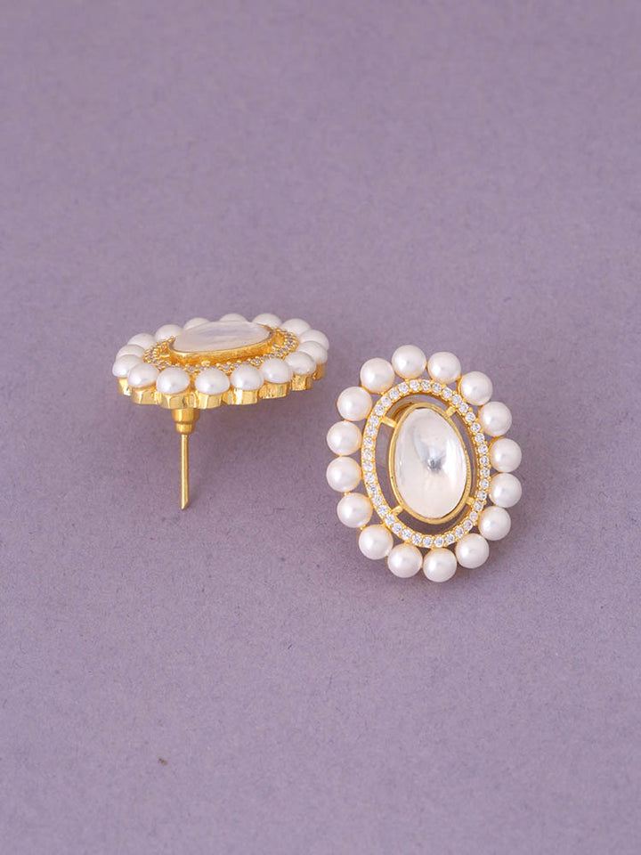 Golden Constance Zirconia Studs