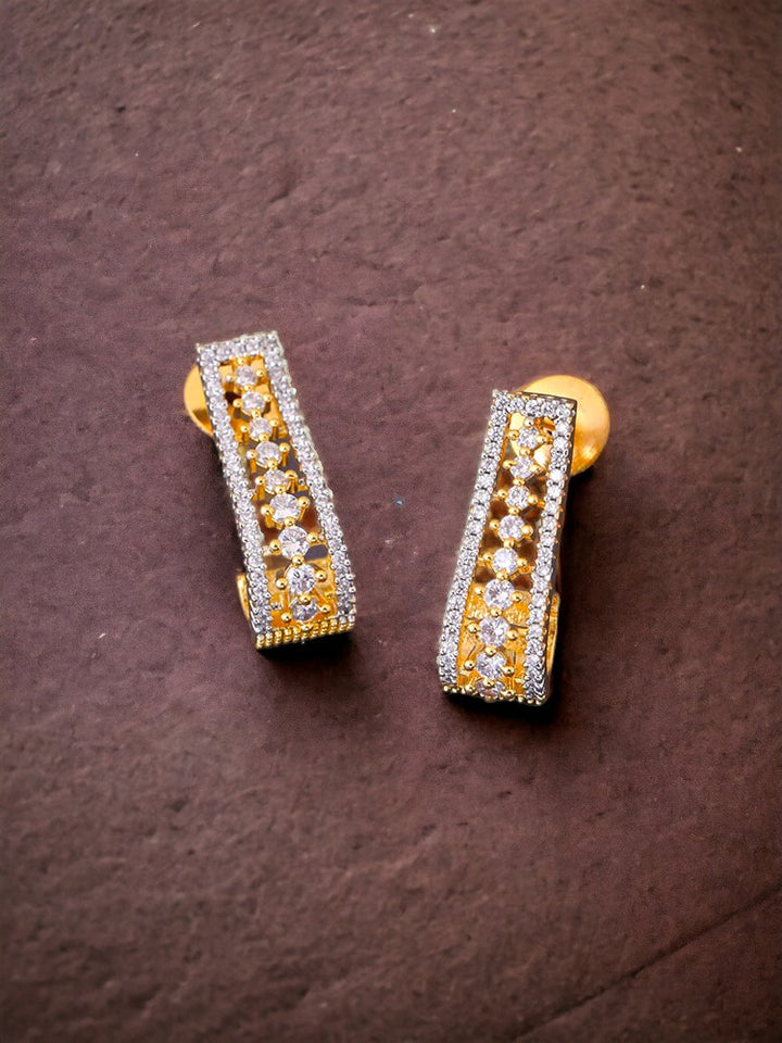 Golden Corinne Zirconia Hoops