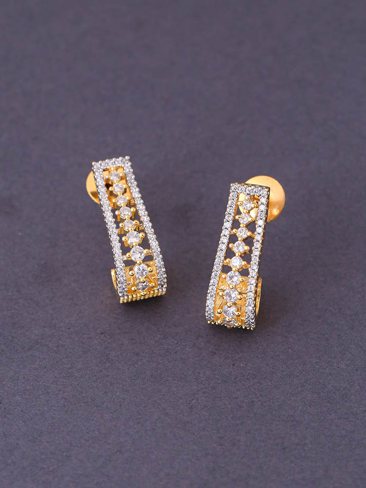 Golden Corinne Zirconia Hoops