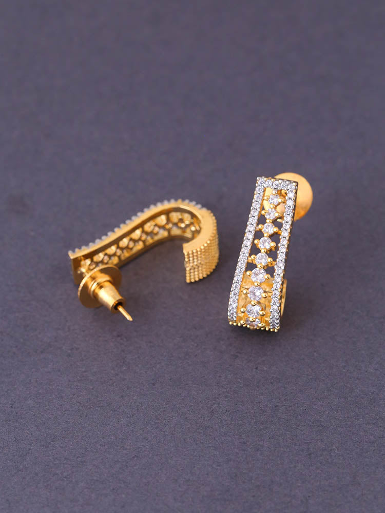 Golden Corinne Zirconia Hoops