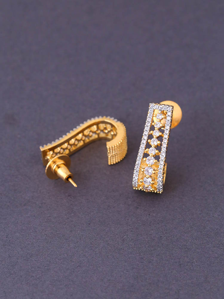 Golden Corinne Zirconia Hoops