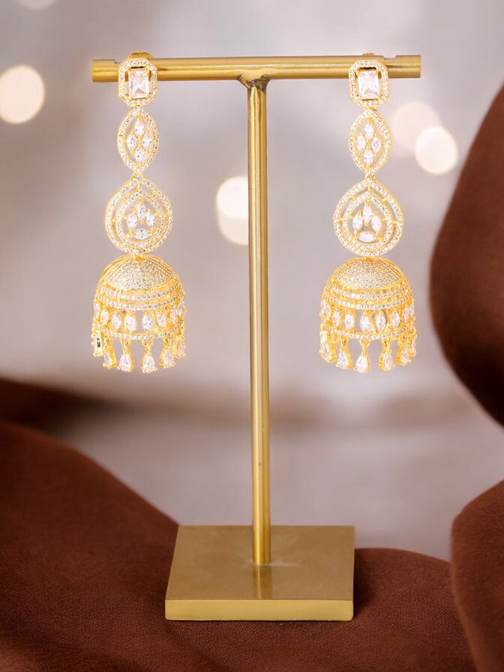 Golden Cornelia Zirconia Jhumkis