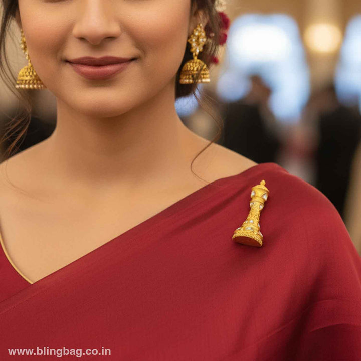 Golden Crown Tower Heritage Brooch