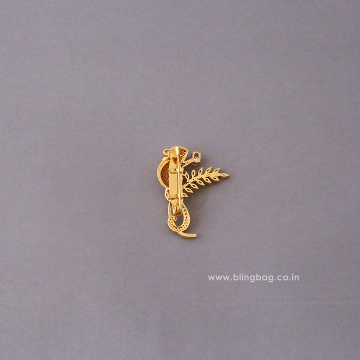 Golden Crystal Mouse Brooch