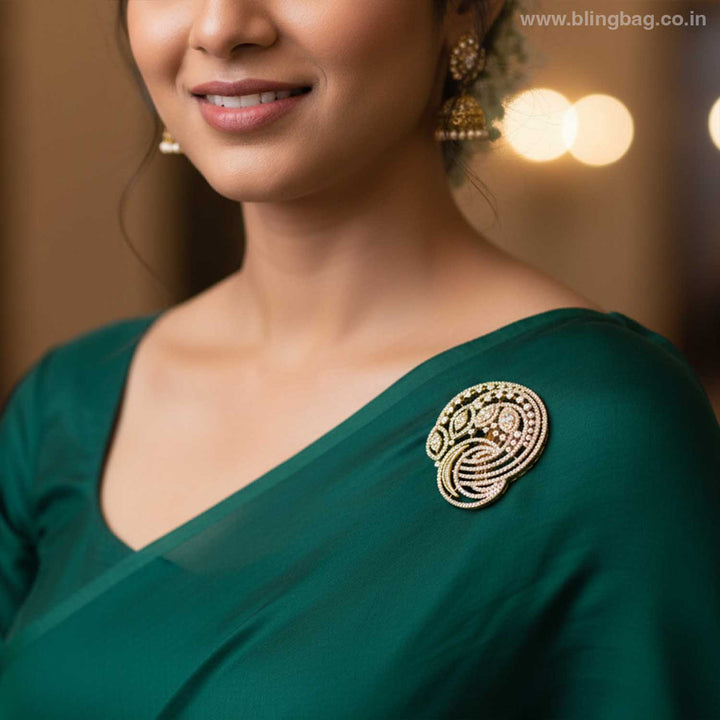 Golden Cyrile Brooch