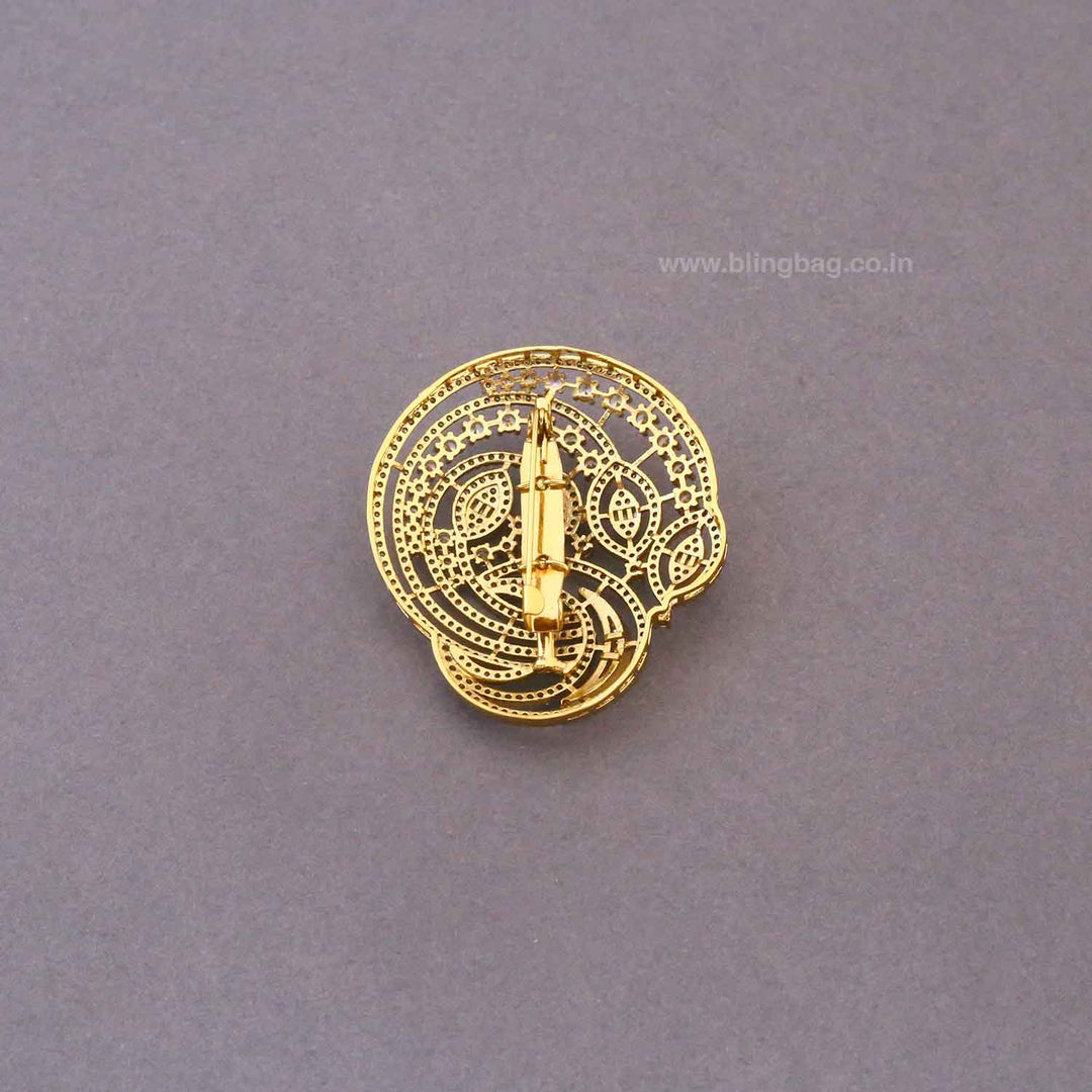 Golden Cyrile Brooch