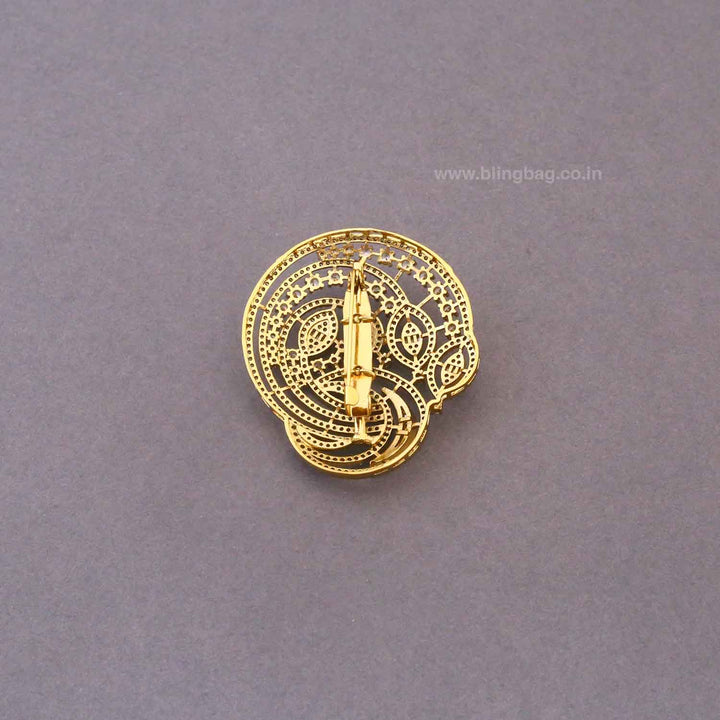 Golden Cyrile Brooch