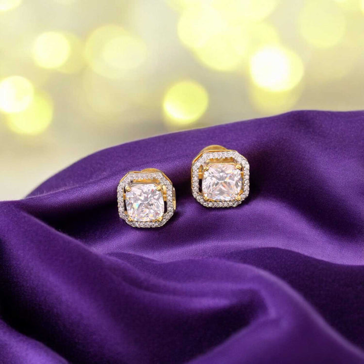 Golden Daisy Zirconia Studs