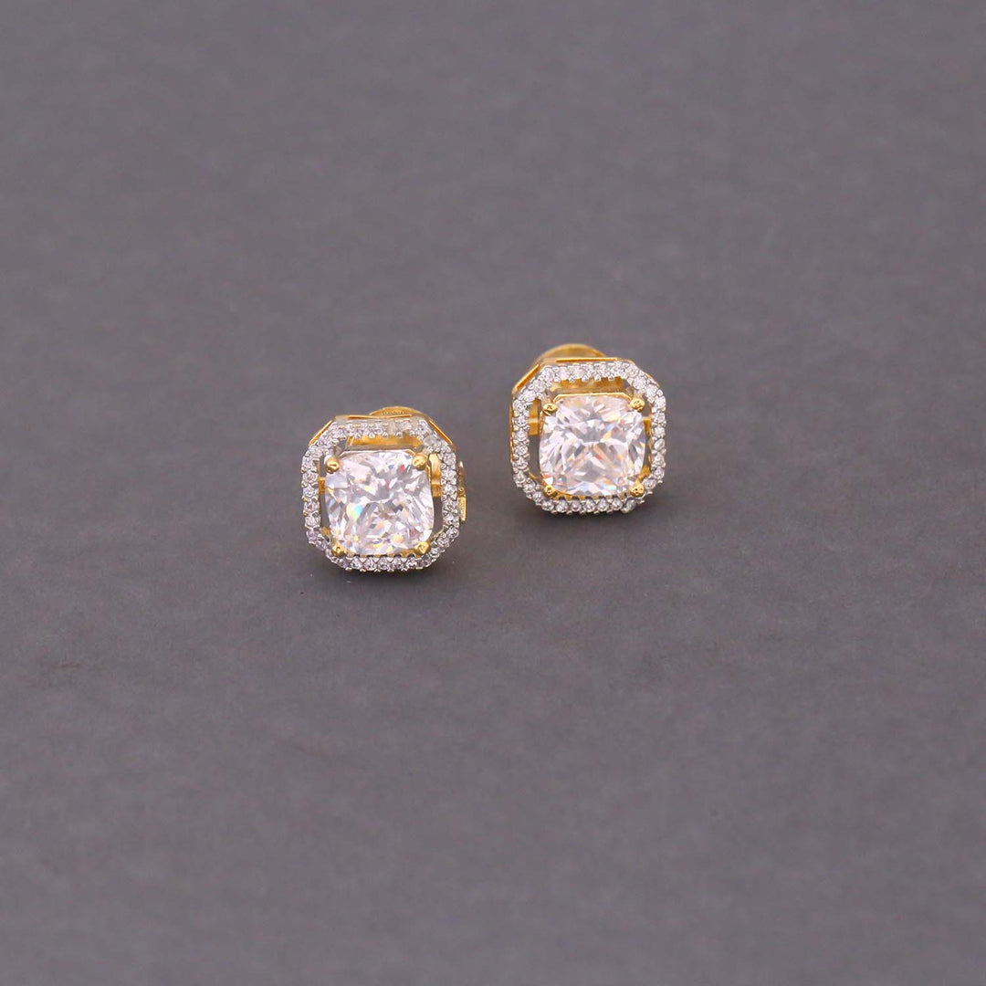 Golden Daisy Zirconia Studs