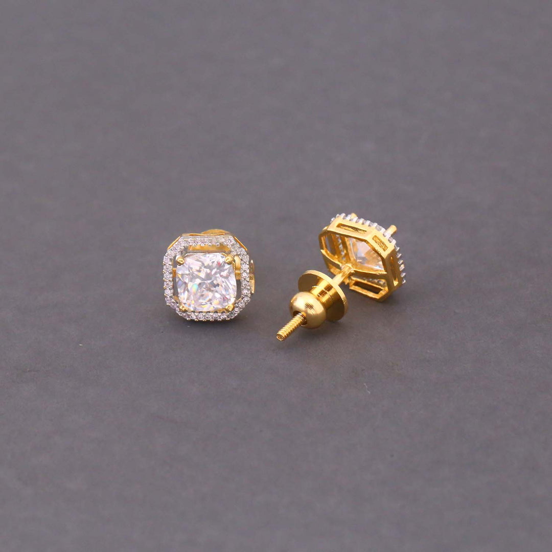 Golden Daisy Zirconia Studs