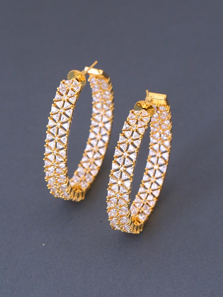 Golden Daleyza Zirconia Hoops