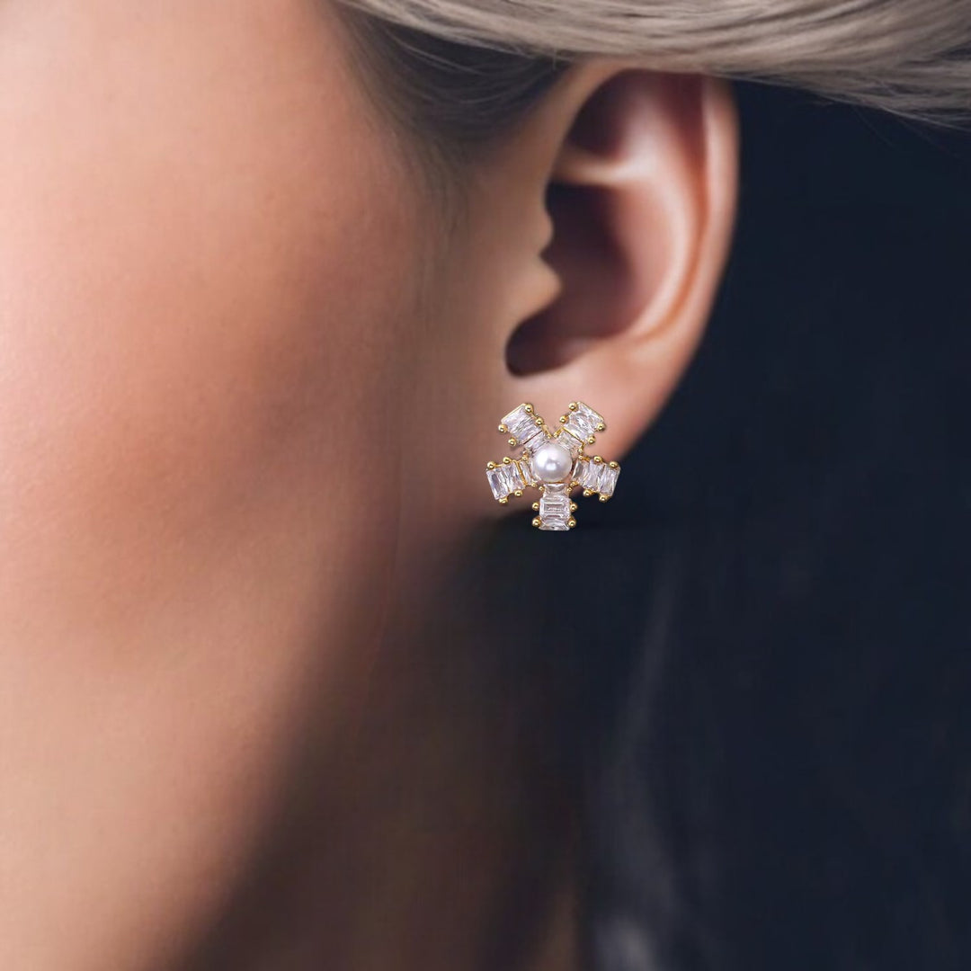 Golden Darby Zirconia Studs