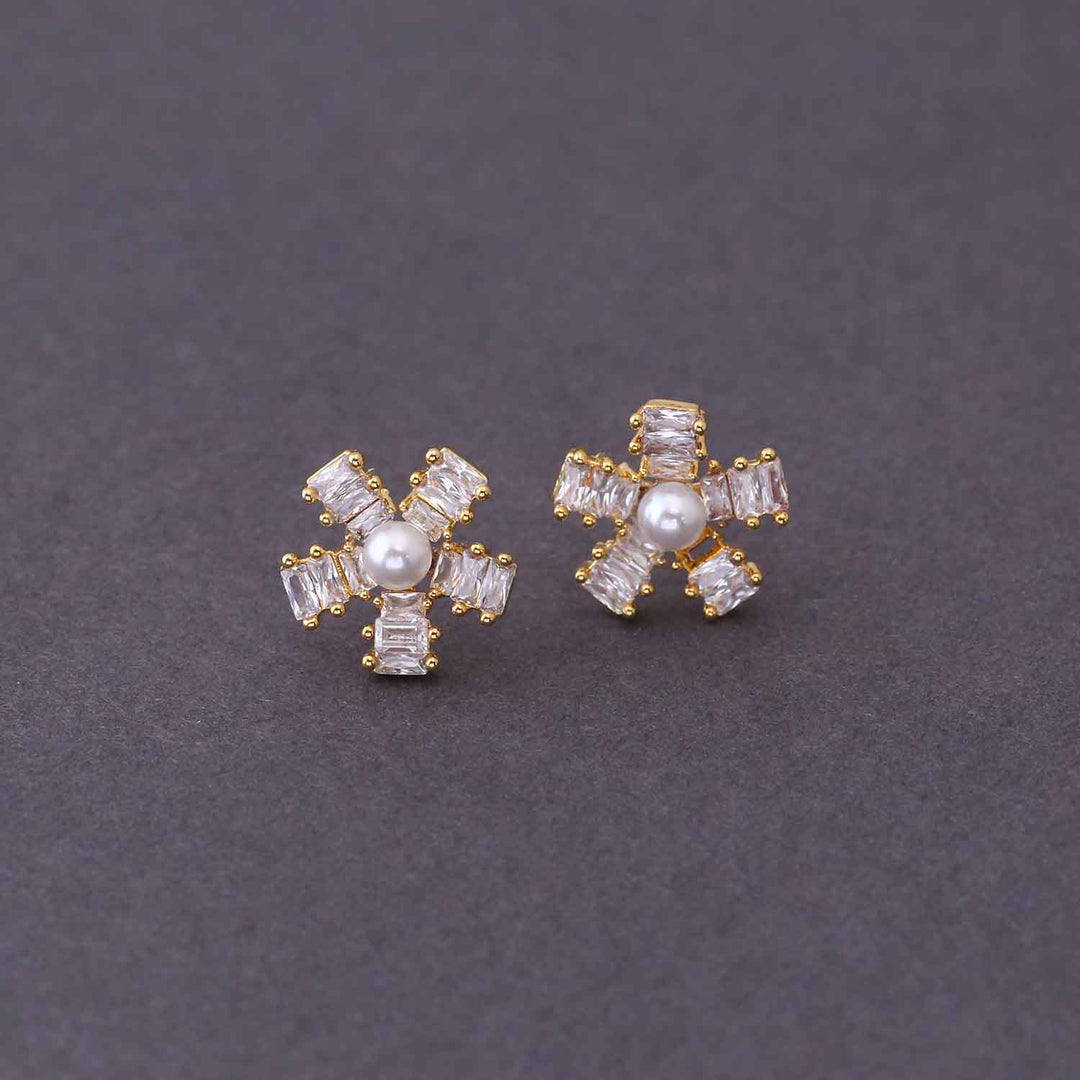 Golden Darby Zirconia Studs