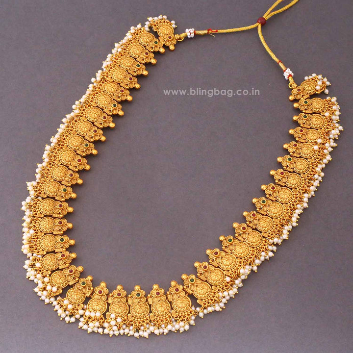 Golden Devishree Temple Jewellery Set - New Arrival