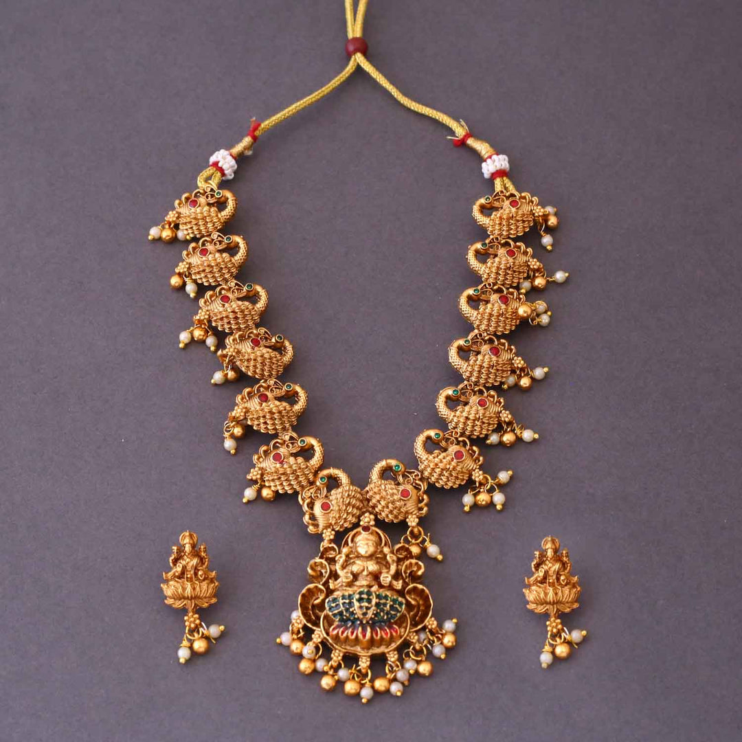 Golden Dhoomavati Temple Jewellery Set - New Arrival