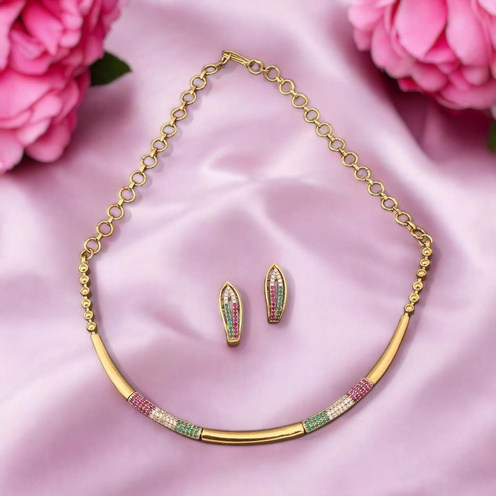 Golden Divya Hasli Antique Jewellery Set - New Arrival