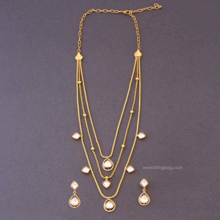 Golden Diyashi Antique Jewellery Set
